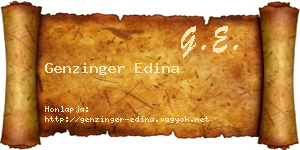 Genzinger Edina névjegykártya